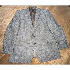 Vintage Bert Pulitzer Collectors Edition Silk Tweed Sport Coat Blazer Gray 46R